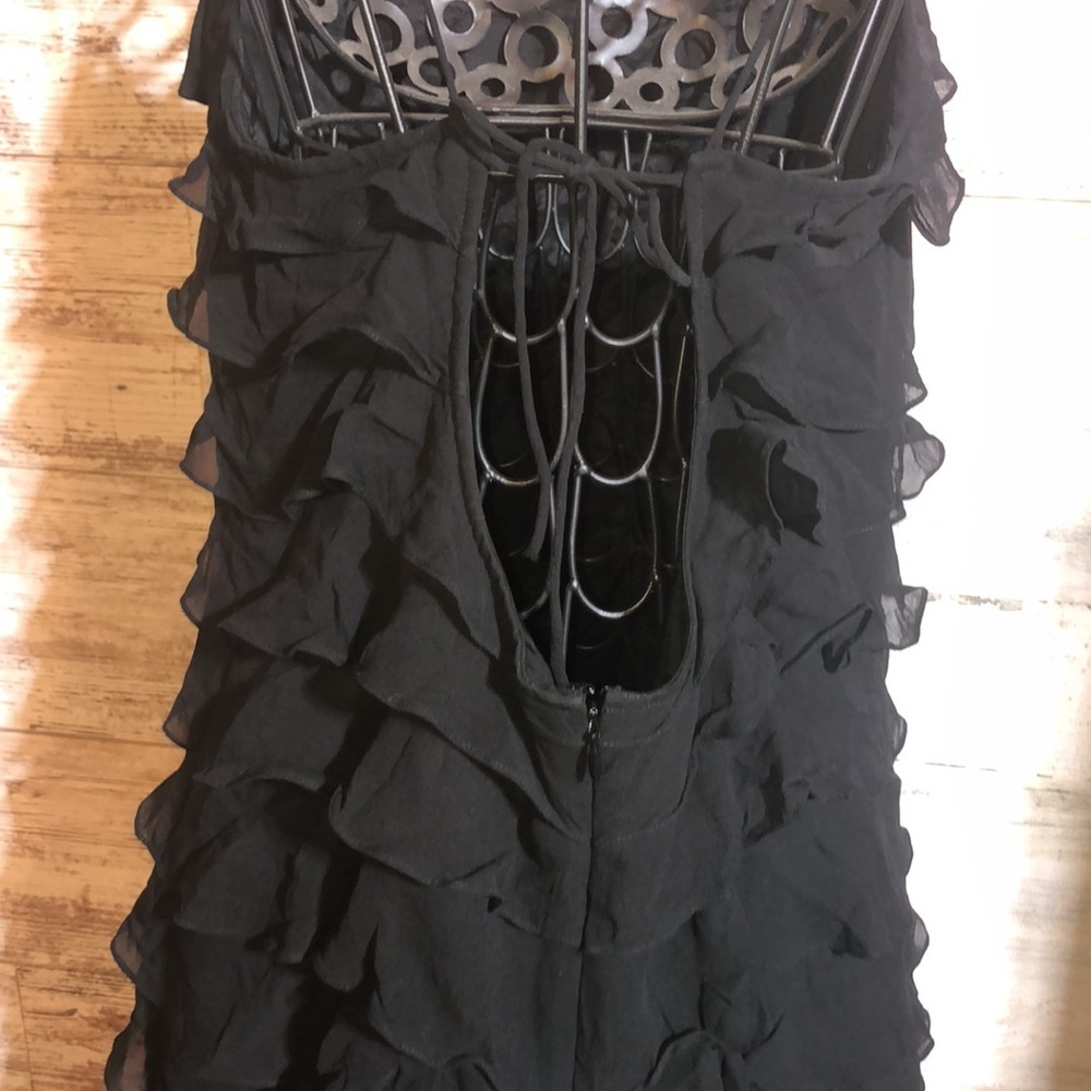Lauren Ralph Lauren 90s Vintage Little Black Dress Ruffle Dress 1990s Women's​​ - Picture 8 of 10